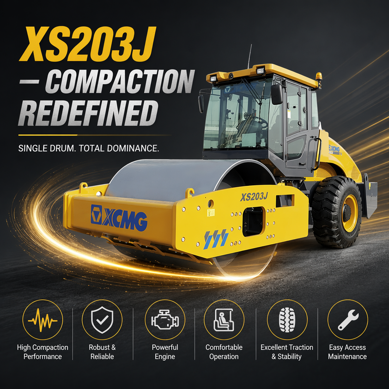 XS203J Single Drum Vibratory Roller 20 Ton | Shangchai Engine Road Compaction Machine for Highway Dam Airport Construction