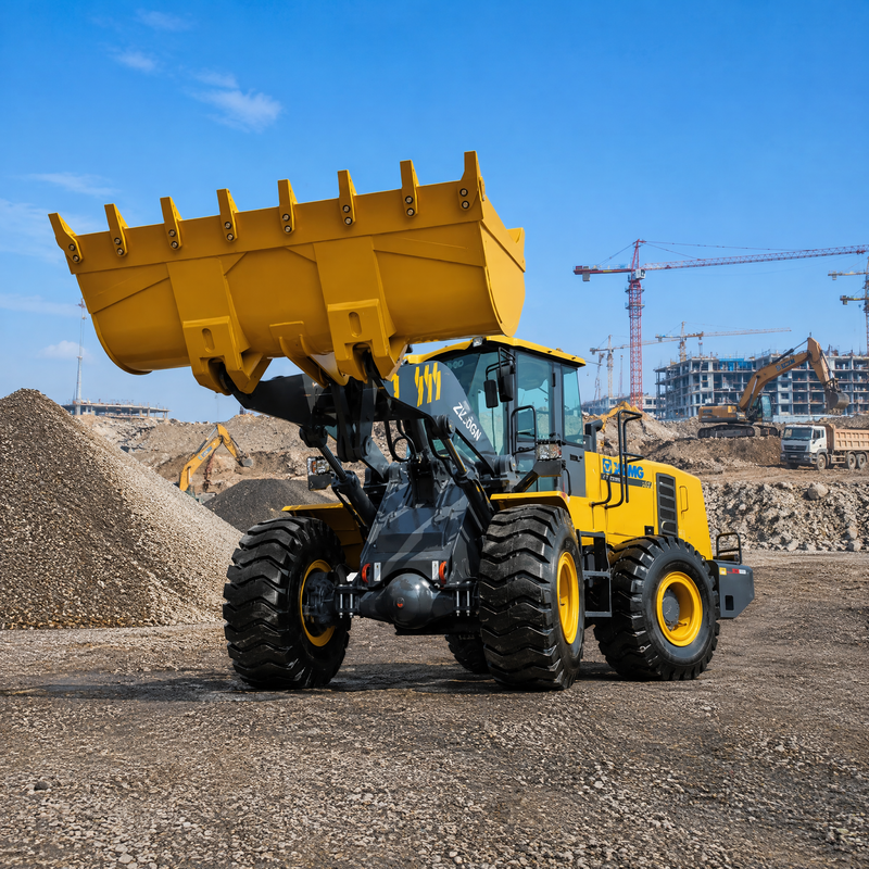 XCMG ZL50GN 5 тонн передний коленной погрузчик 3,2 м3 Кувшин строительства тяжелой грузоподъемности